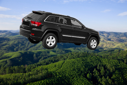 car flying