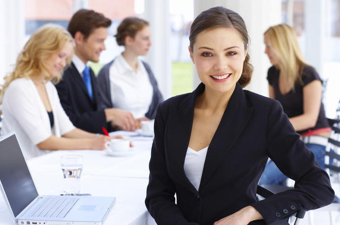 business-woman-table-group